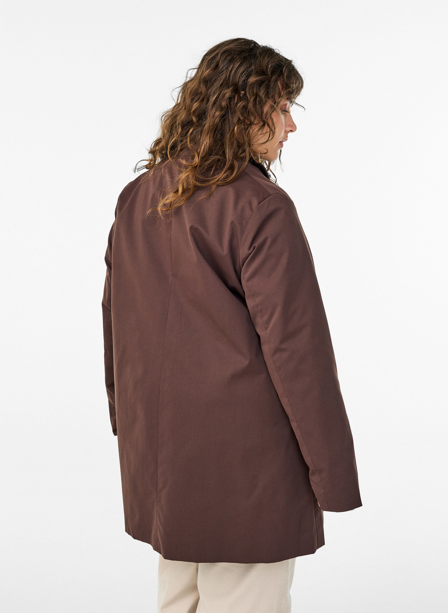 ZizzifashionWater-repellent spring jacket with an A-line cut, Brown, Model image number 2