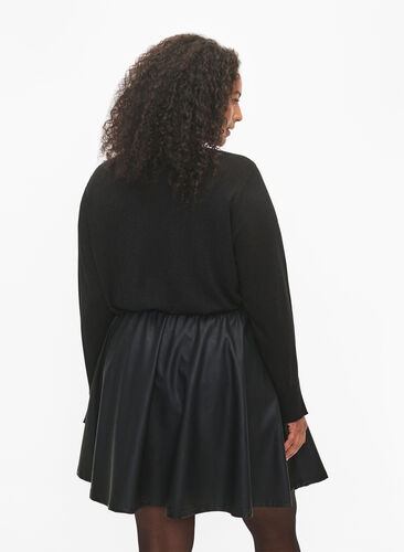 Viscose knit blouse with glitter, Black w. DTM Lurex, Model image number 1