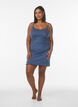 Nightgown with thin straps and textured pattern, Blue, Model image number 1