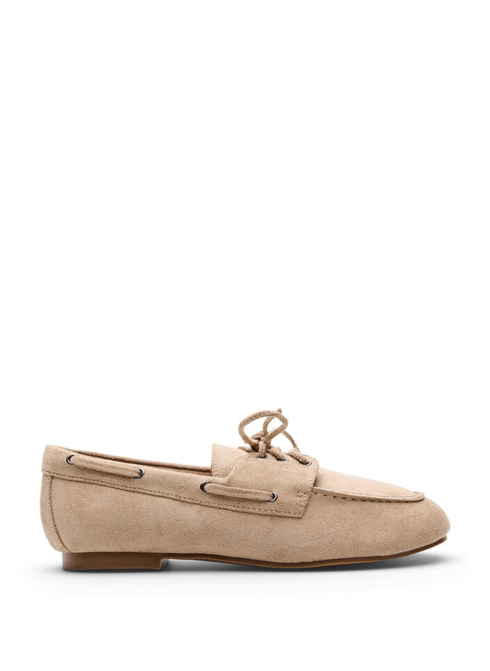 Faux suede moccasins, Beige, Packshot image number 0