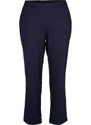 Pinstripe trousers with straight legs, Navy Stripe, Packshot image number 0