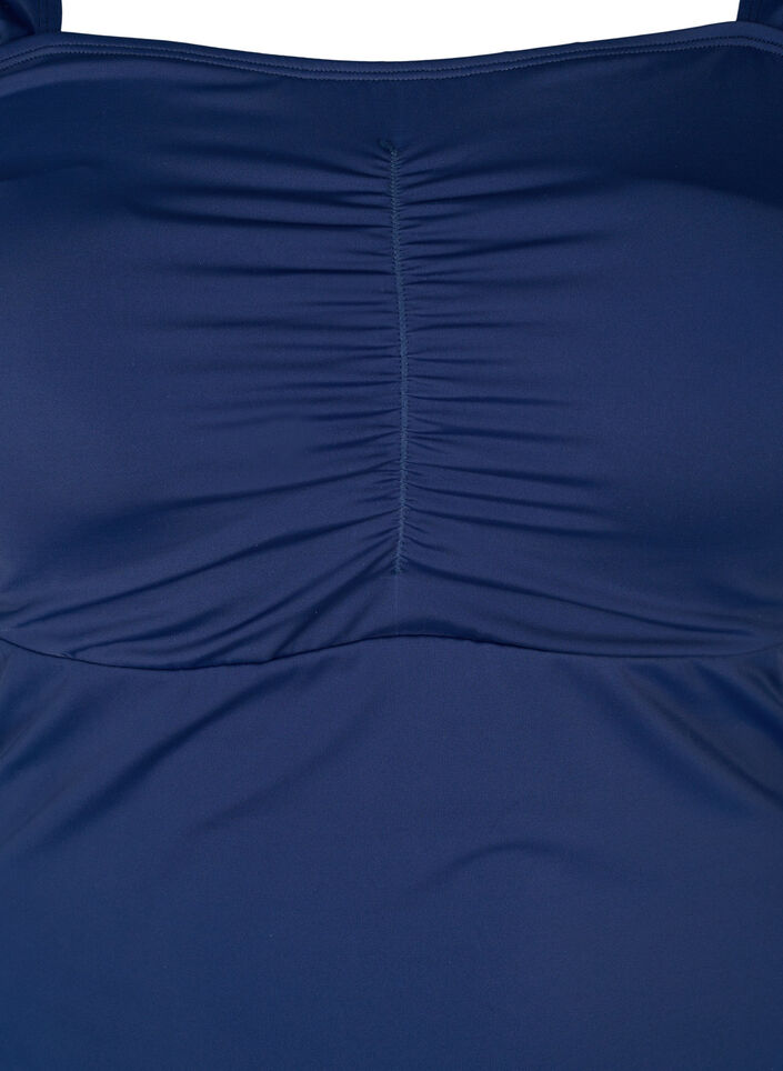 Swimsuit with short sleeves and draped detail, Blue, Packshot image number 2