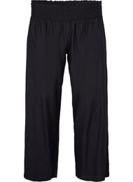 Smock pants with linen, Black, Packshot