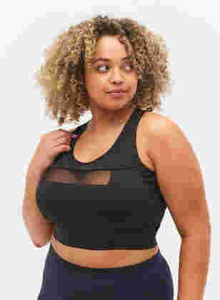 Mesh sports bra, Black, Model