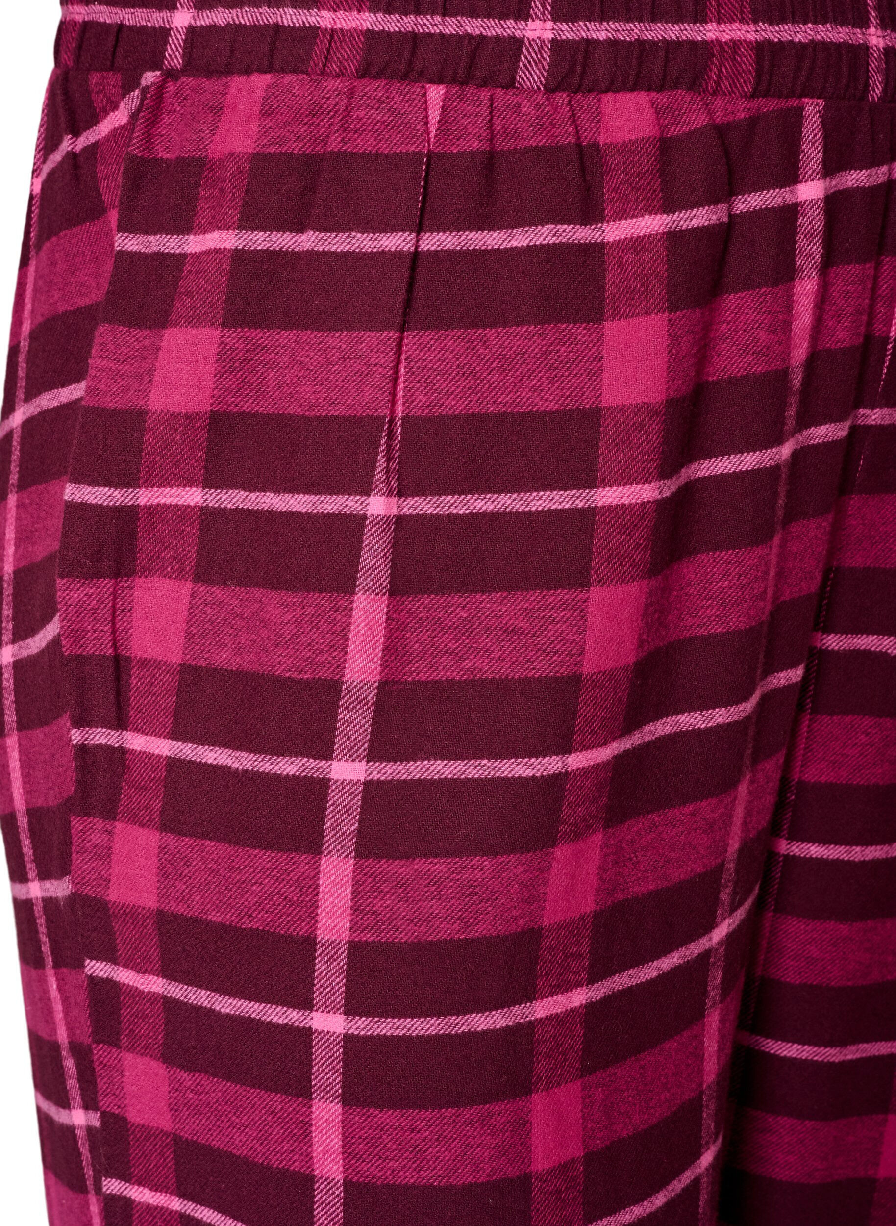 ZizzifashionChecked cotton pyjama bottoms, Red, Packshot image number 2