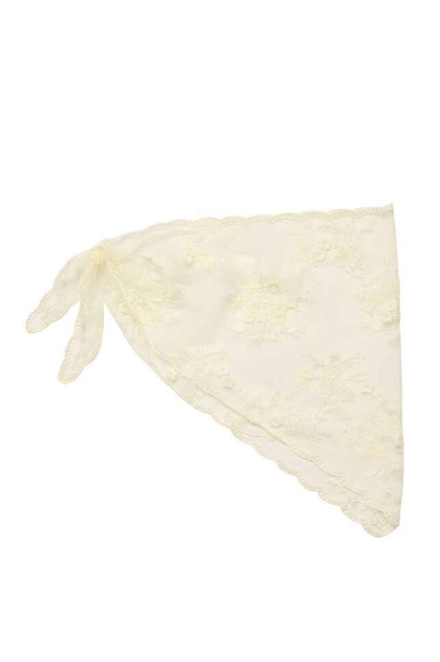 Triangular lace scarf, Beige, Packshot image number 0