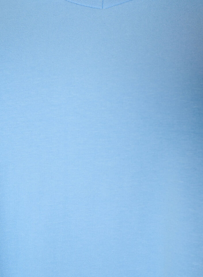 Basic plain cotton t-shirt, Light Blue, Packshot image number 2