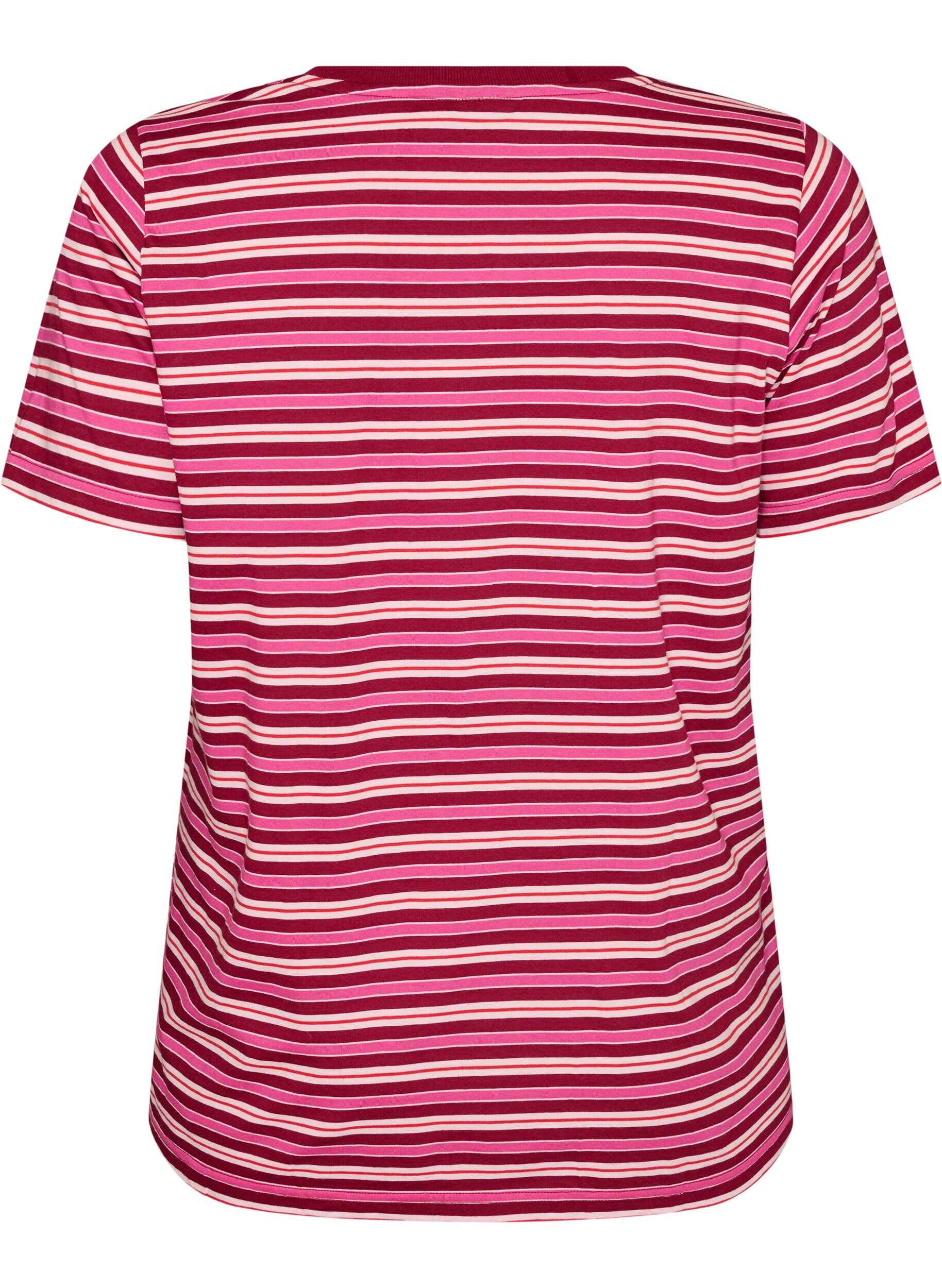 ZizzifashionStriped organic cotton T-shirt, Red, Packshot image number 1