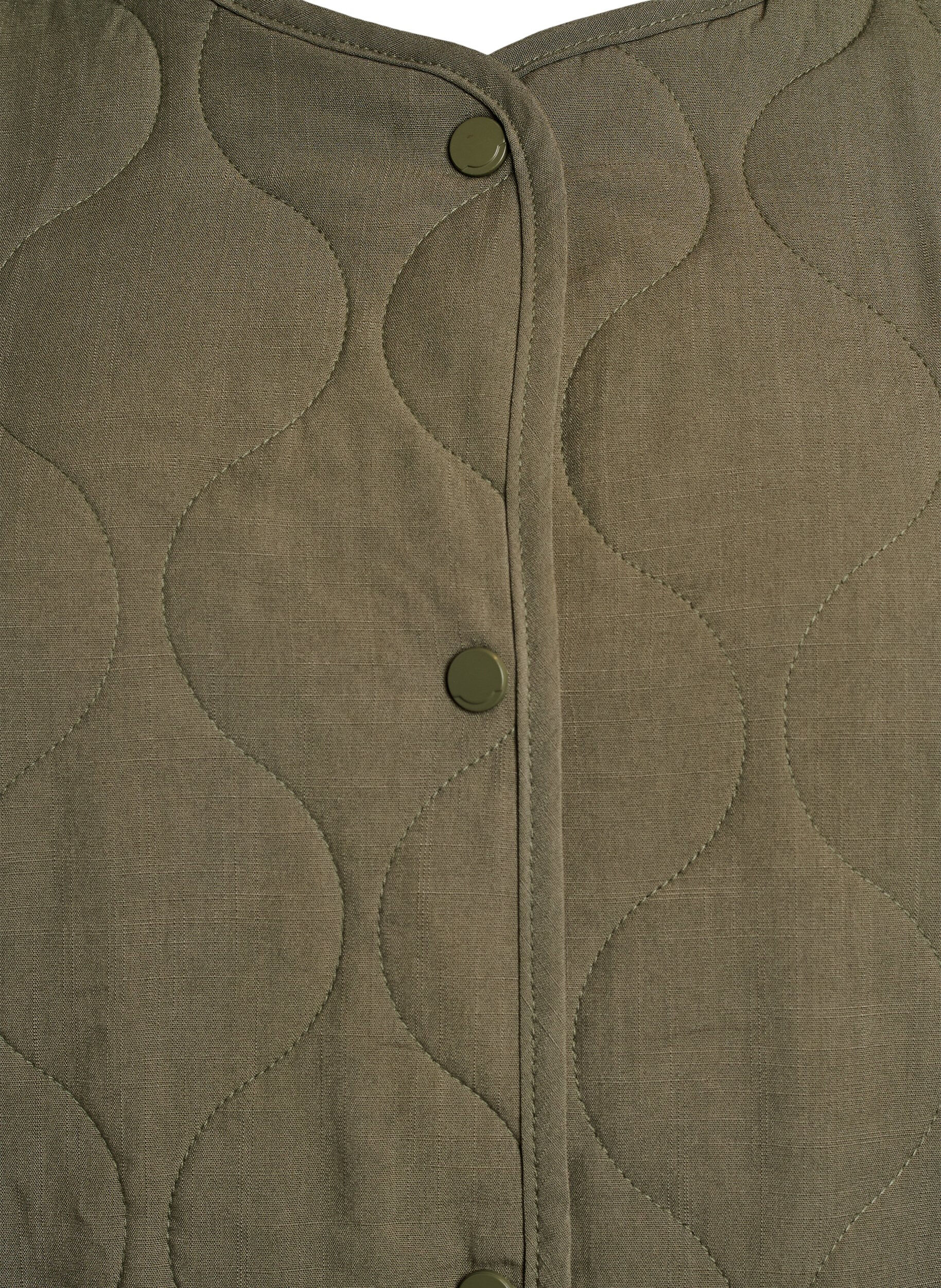 Zizzifashion Quilted jacket with buttons and pockets, Green, Packshot image number 2
