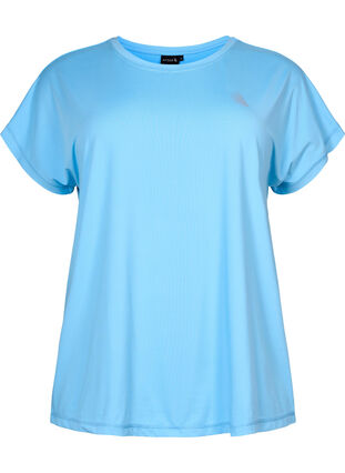 Short-sleeved workout t-shirt, Alaskan Blue, Packshot image number 0