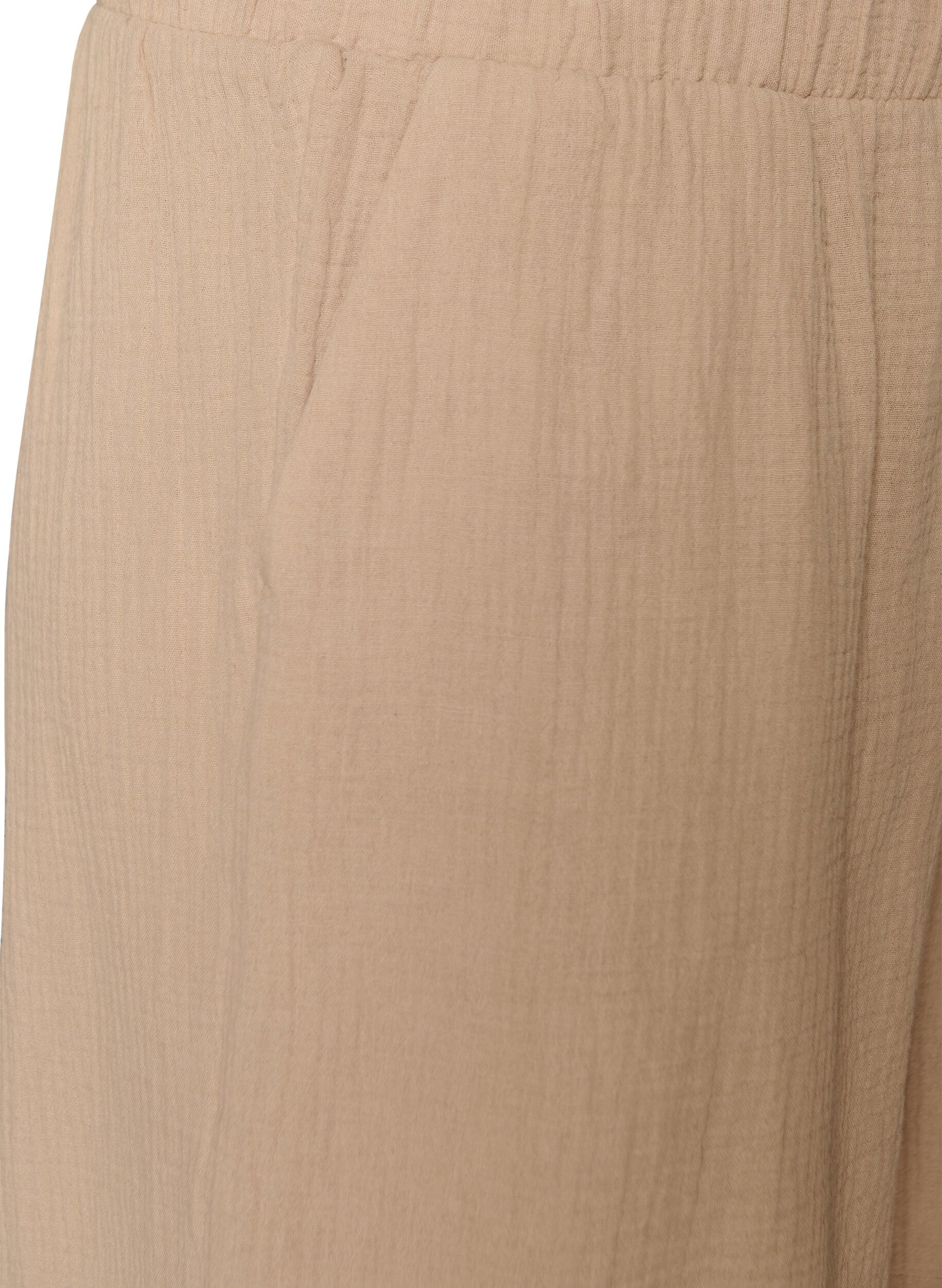 Zizzifashion High-waisted cotton muslin shorts, Beige, Packshot image number 2