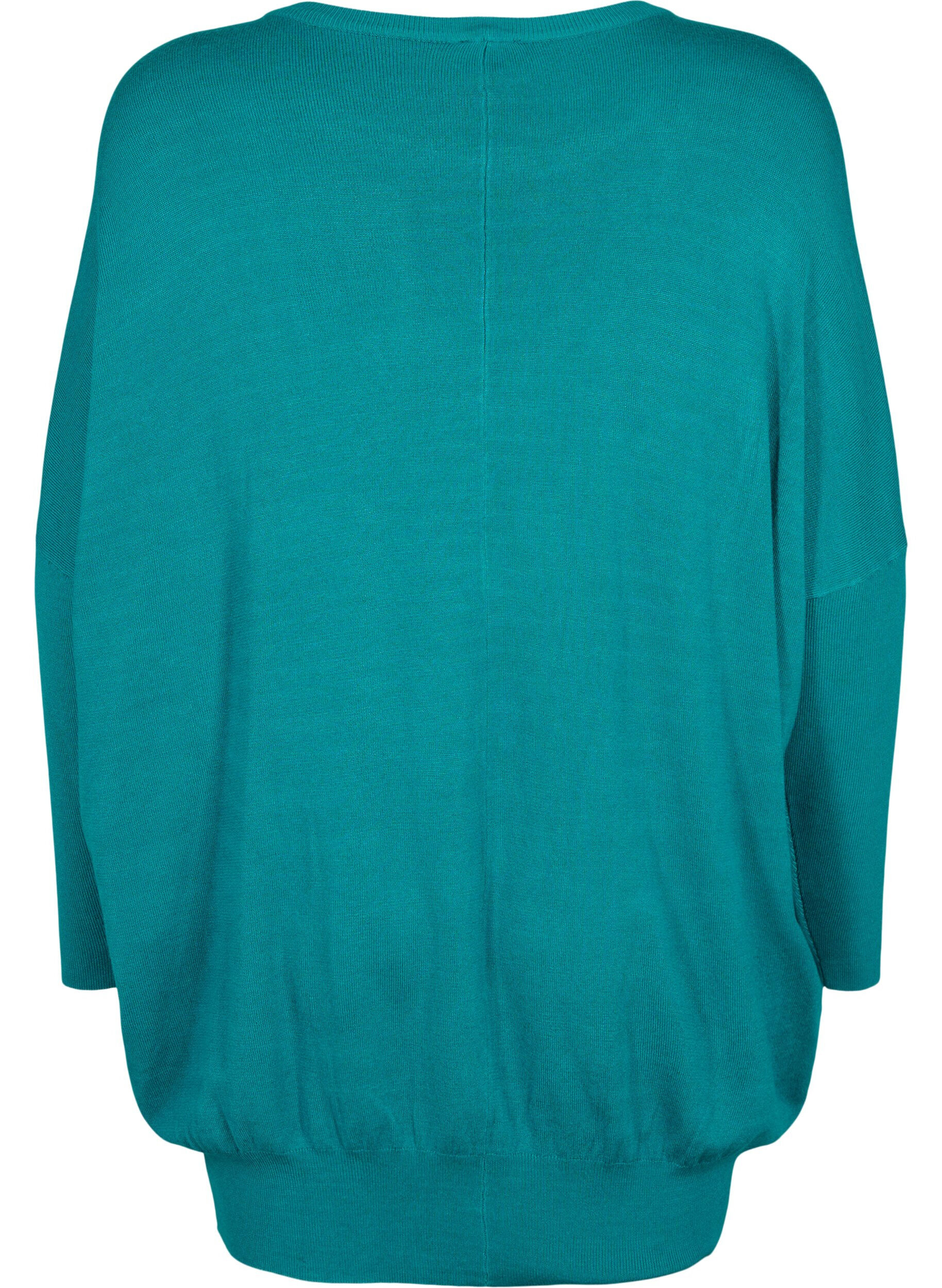 Zizzifashion Knitted tunic in viscose blend, Deep Lake, Packshot image number 1