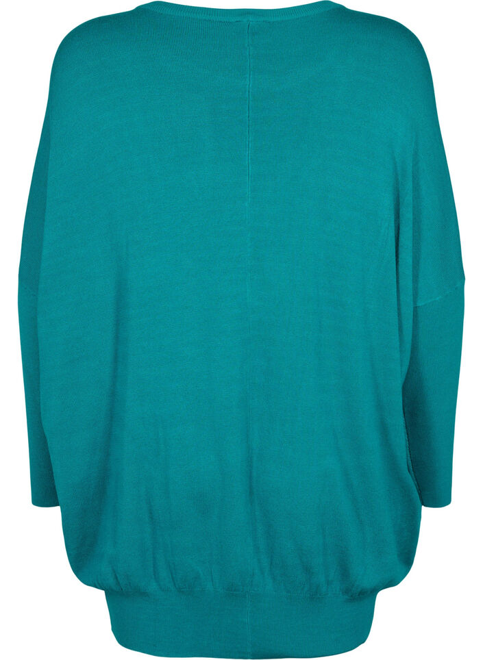 Knitted tunic in viscose blend, Deep Lake, Packshot image number 1