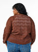 Loose knitted blouse with eyelet pattern, Brown, Model image number 2