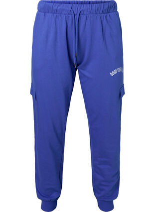 Sweatpants with cargo pockets, Dazzling Blue, Packshot image number 0
