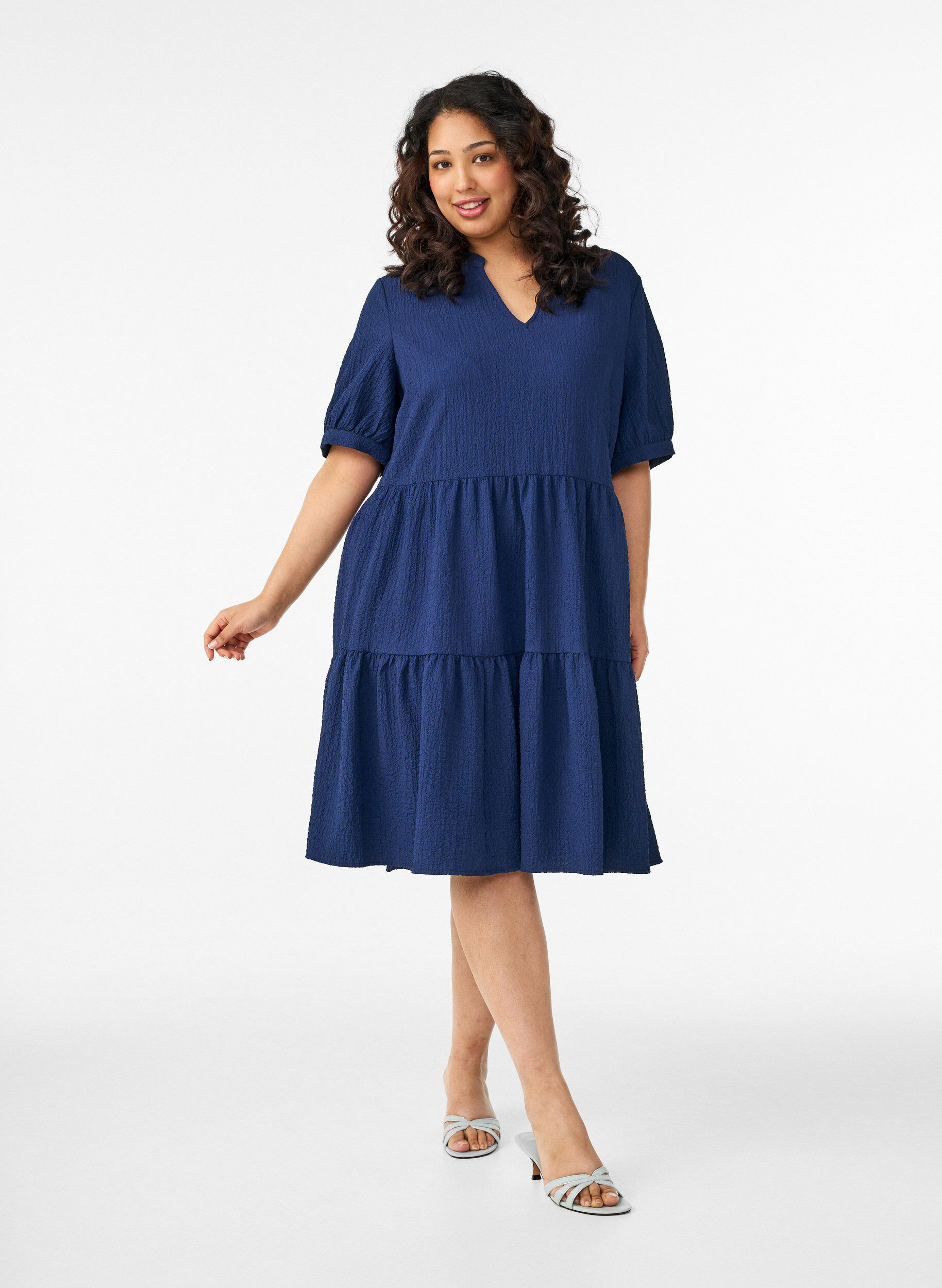 ZizzifashionShort A-line dress, Blue, Model image number 1