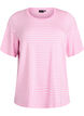 T-shirt with TENCEL™ Lyocell and stripes, Pink, Packshot image number 0