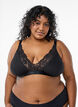 Cotton bralette with lace, Black, Model image number 0