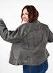 Distressed imitation leather jacket, Dark Grey Wash, Model image number 1