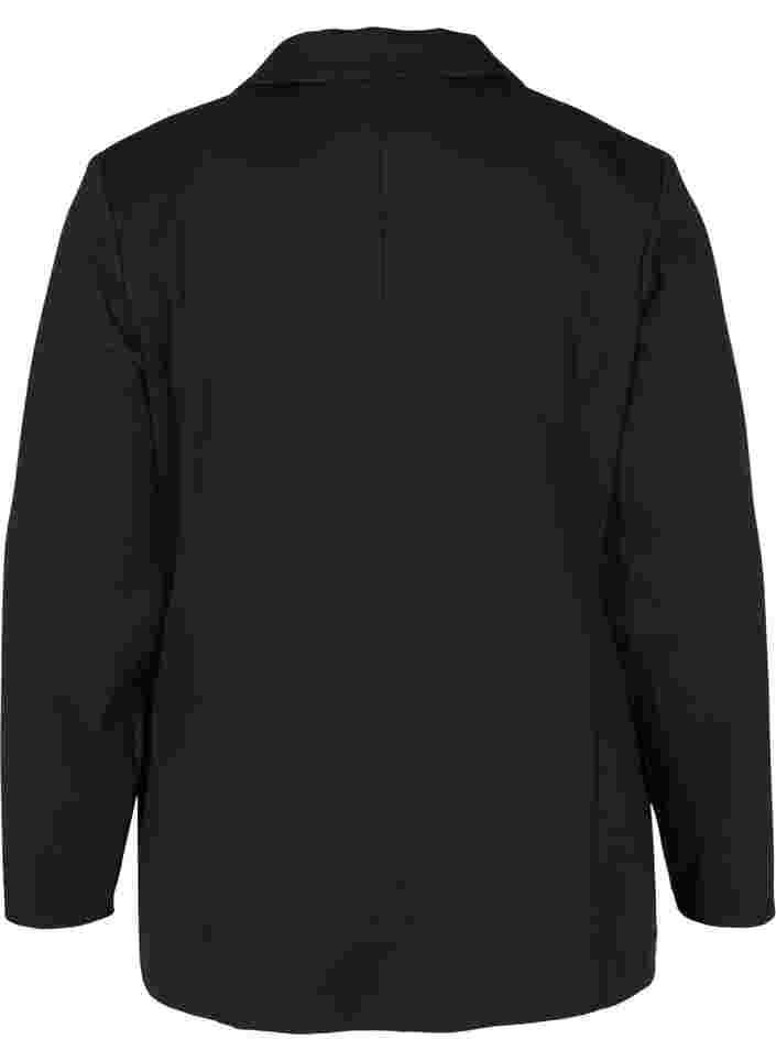 Simple blazer with button, Black, Packshot image number 1