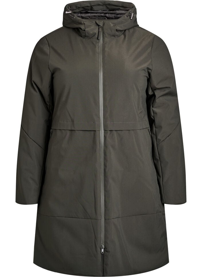Winter jacket with adjustable waist, Green, Packshot image number 0