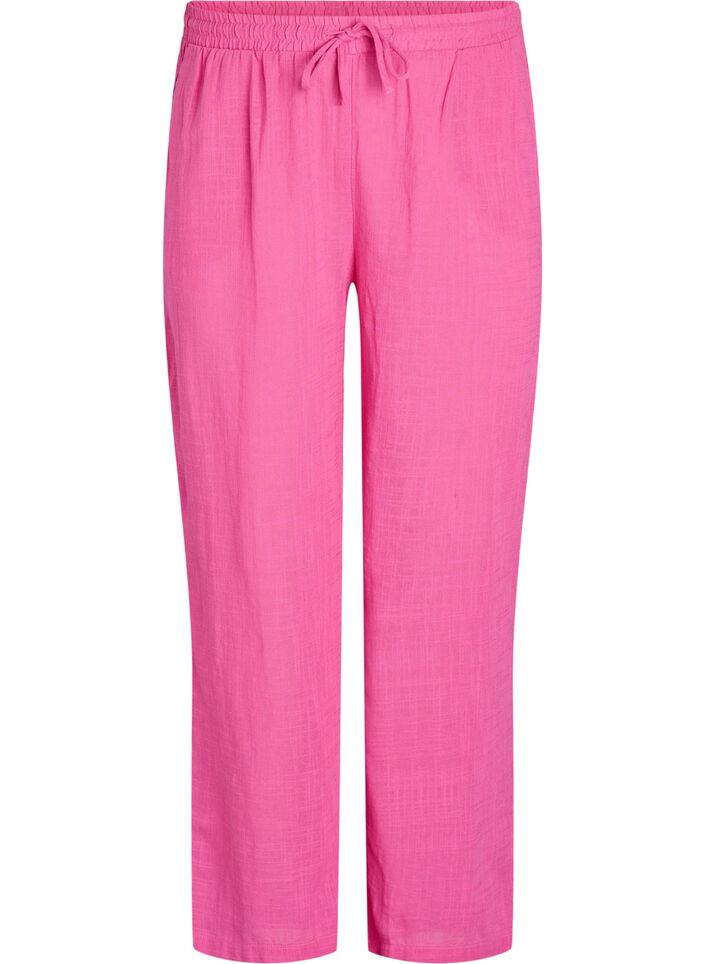 FLASH - Straight fit trousers with high waist, Pink, Packshot image number 0
