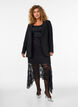 Lace midi skirt with sequins, Black, Model image number 1
