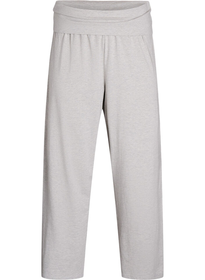 Loose lounge trousers with wide waistband, Grey, Packshot image number 0