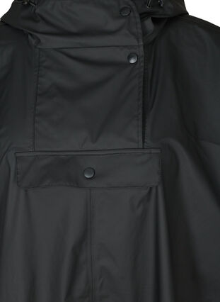 Rain poncho with hood, Black, Packshot image number 2