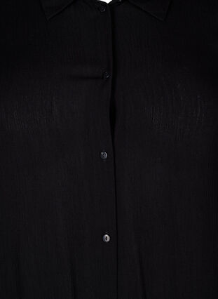 Viscose shirt dress with short sleeves, Black, Packshot image number 2