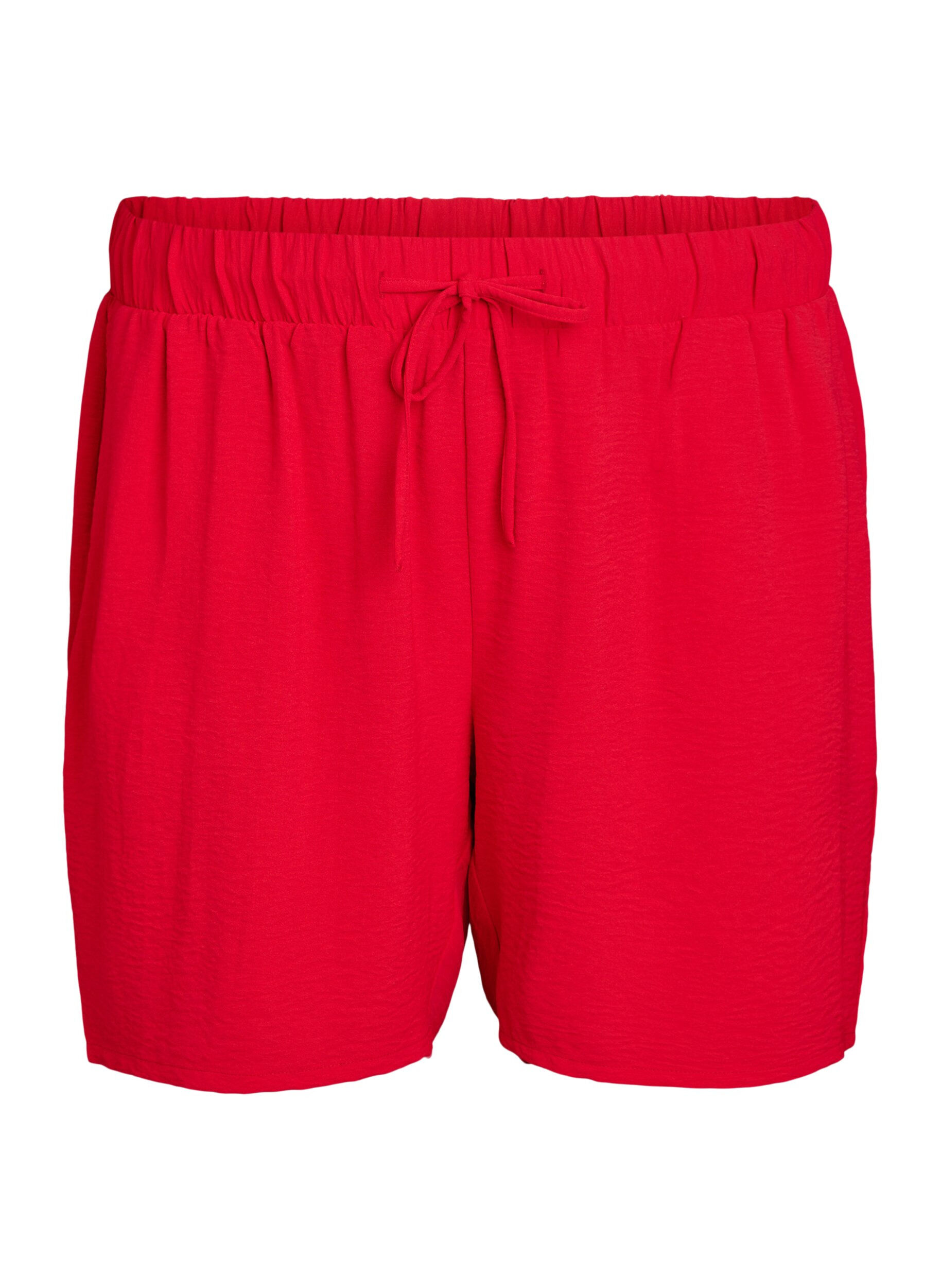 Zizzifashion Shorts with pockets and elastic waistband, Red, Packshot image number 0