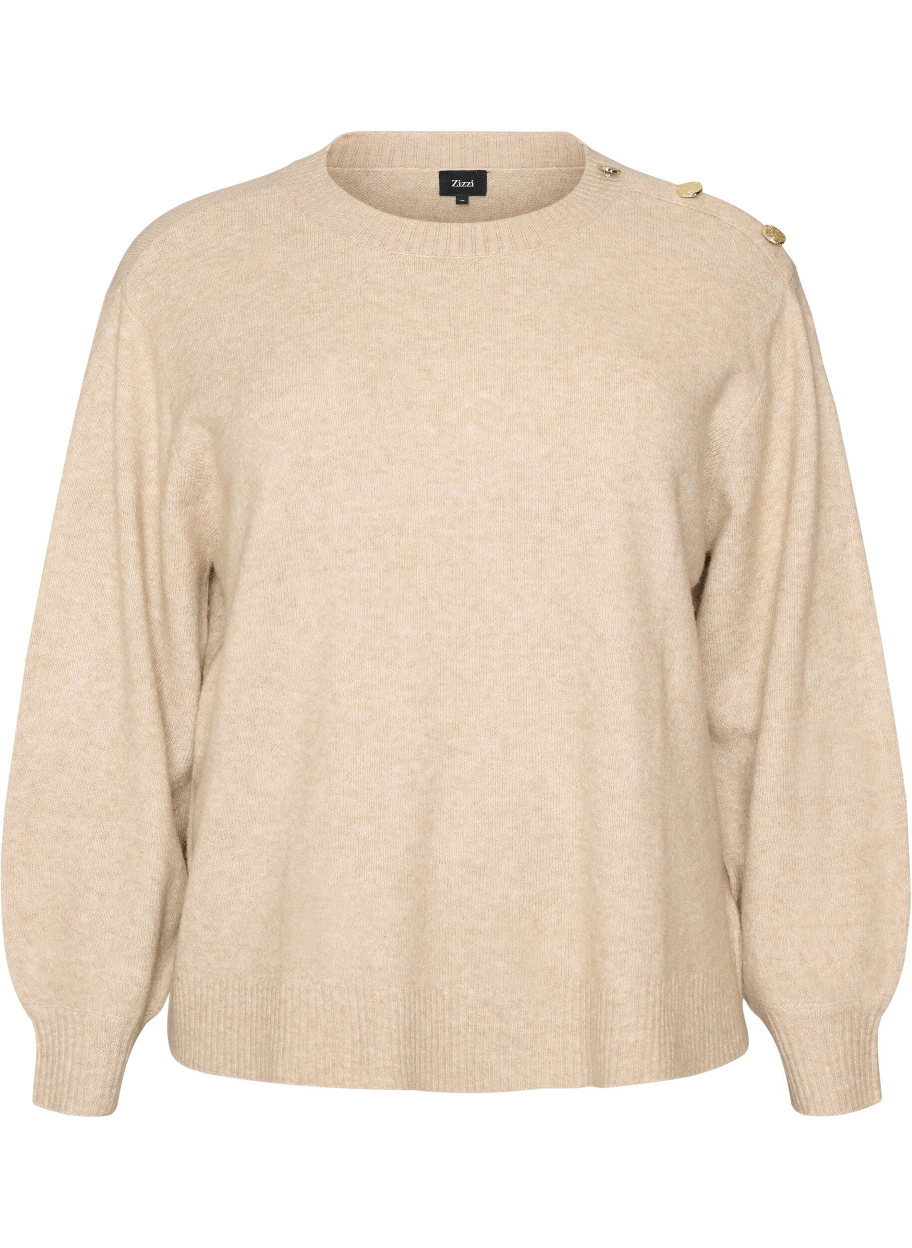 Knit blouse with button detail
