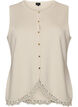 Knitted vest with lace trim, Vanilla, Packshot image number 0