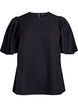 Blouse with short, wide sleeves, Black, Packshot image number 0