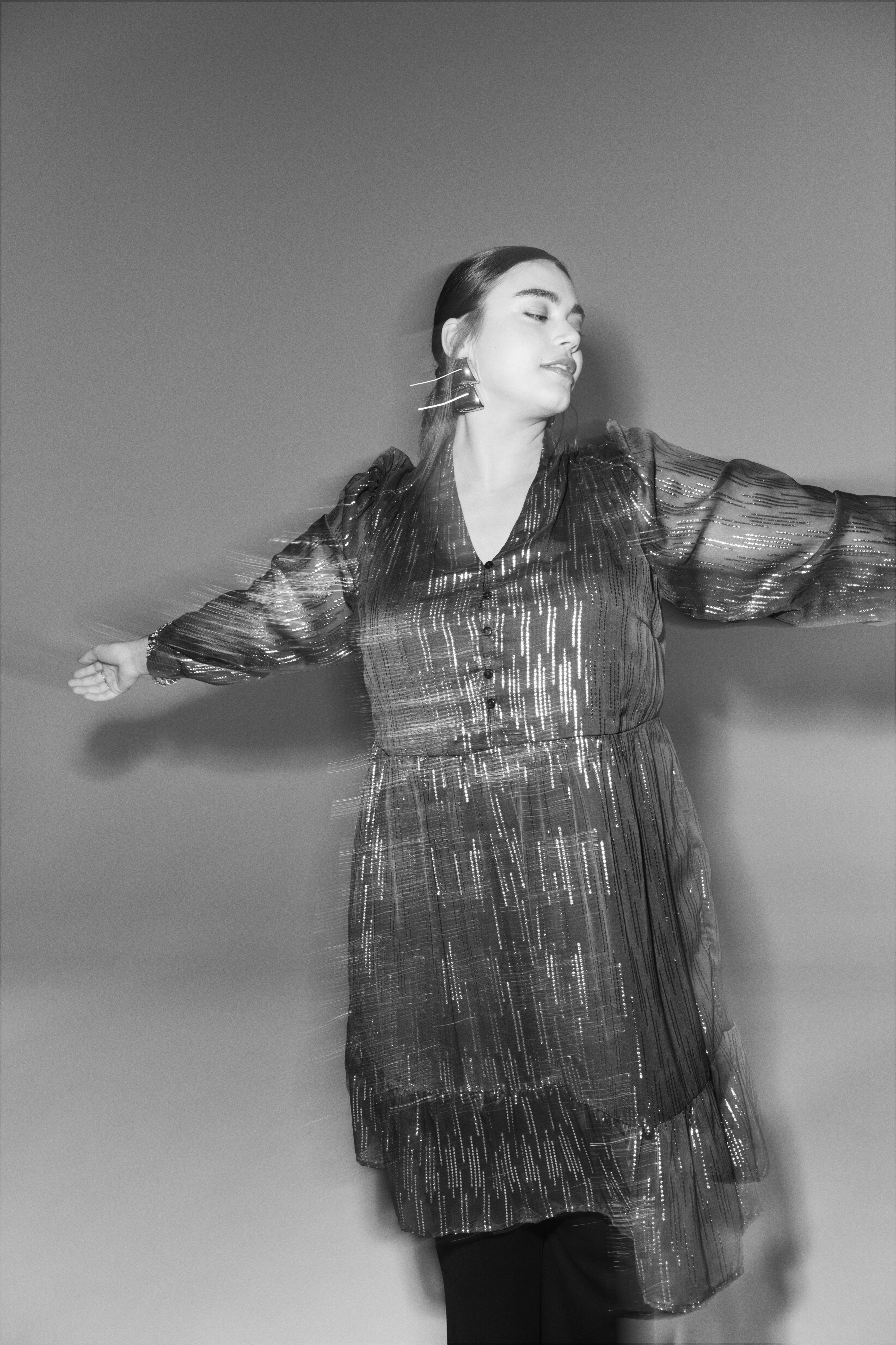 Zizzifashion Dress with glitter, , Model