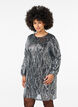 Long-sleeved sequin dress with pattern, Silver Sequins, Model image number 0