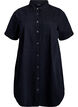 Denim shirt dress with short sleeves, Black, Packshot image number 0