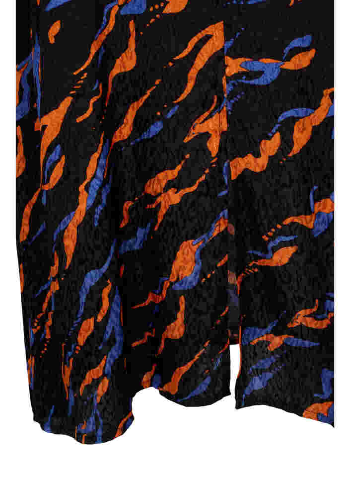 Printed midi dress with 3/4-length sleeves in viscose, Black Tiger AOP, Packshot image number 3