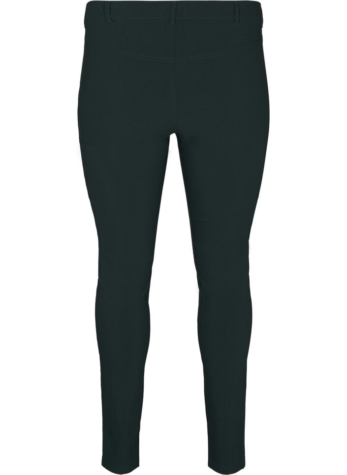 Tight-fitting trousers with zip details, Green, Packshot image number 1