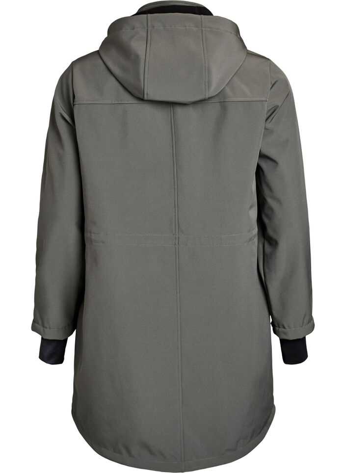 Softshell jacket with detachable hood, Dark Grey, Packshot image number 1
