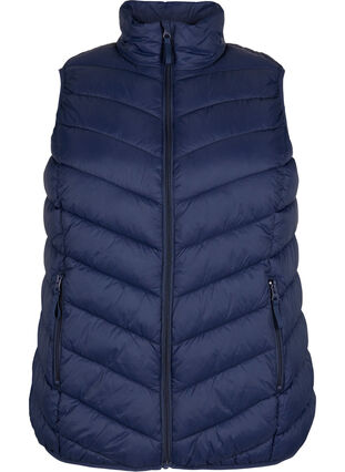 Short vest with zip and pockets, Navy Blazer, Packshot image number 0