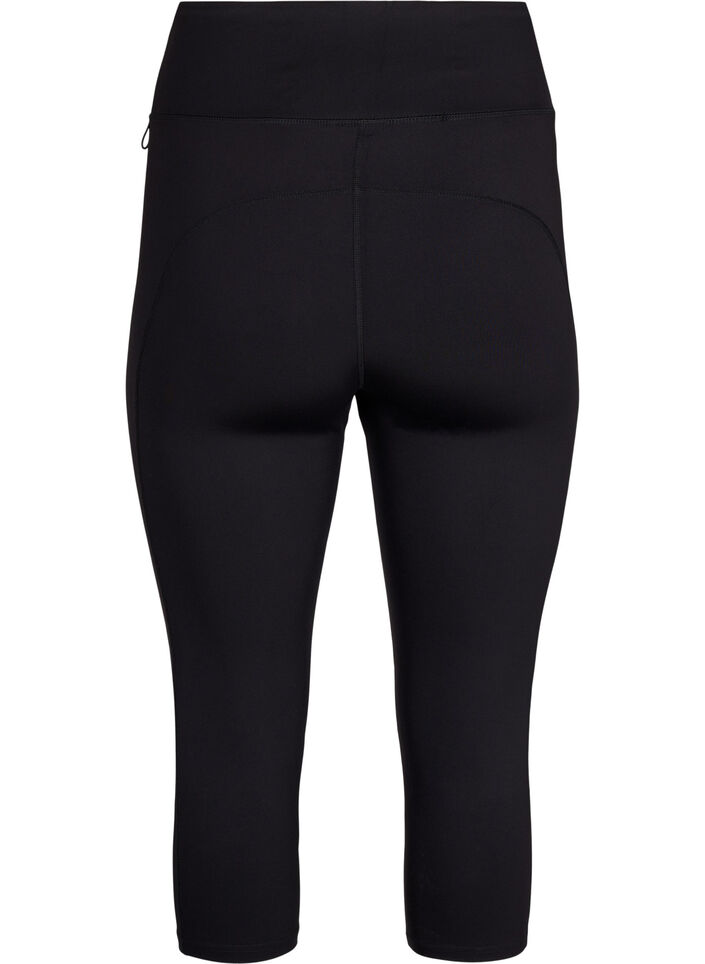 3/4 training leggings with pockets, Black, Packshot image number 1