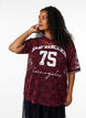 Sporty lace t-shirt with a loose fit, Dark Bordeaux, Model image number 0