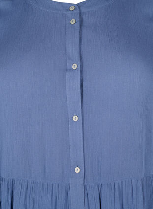A-line viscose dress with short sleeves, Moonlight Blue, Packshot image number 2