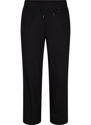 Loose trousers in a cotton blend, Black, Packshot image number 0