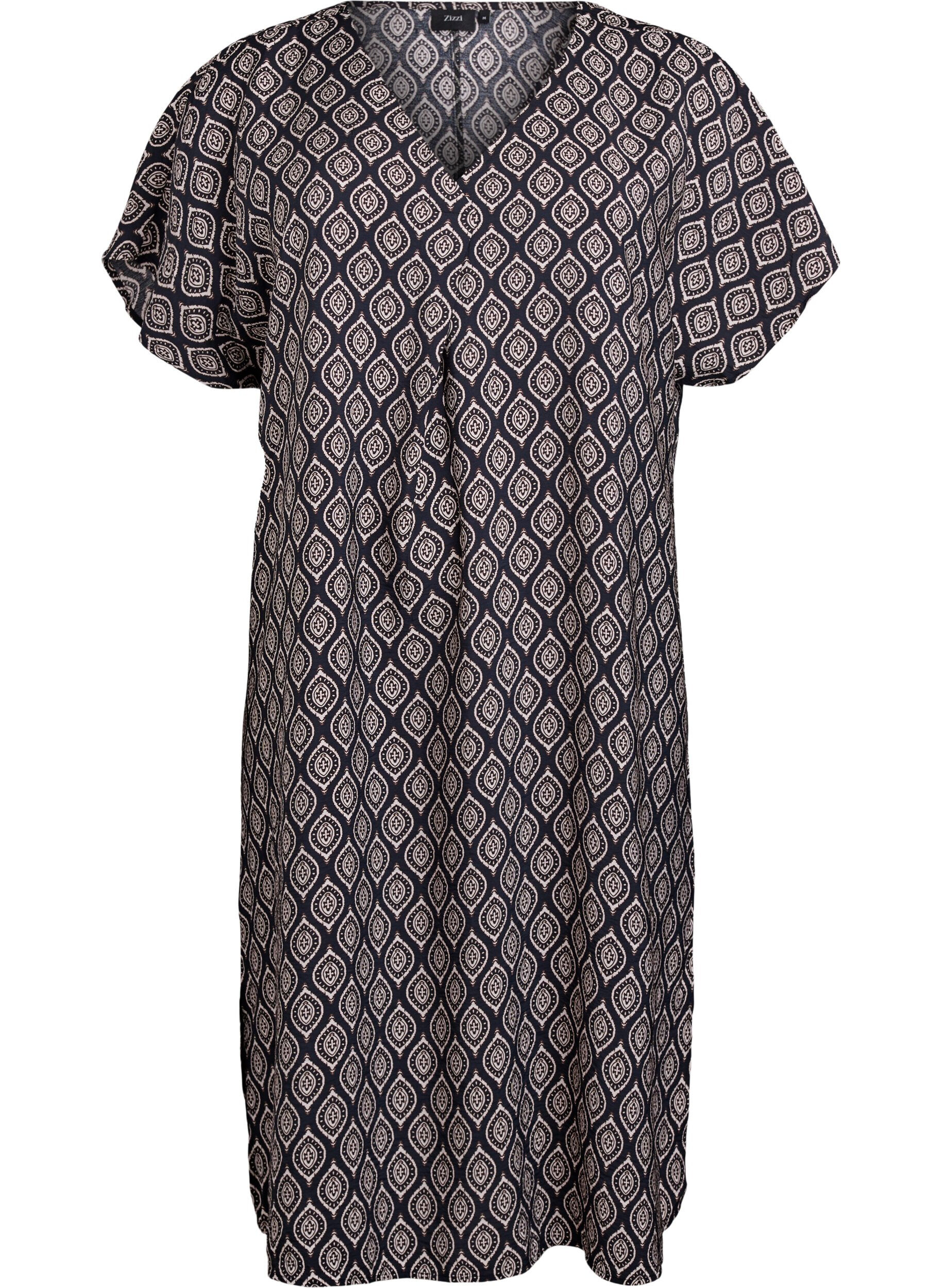 V-neck dress in viscose