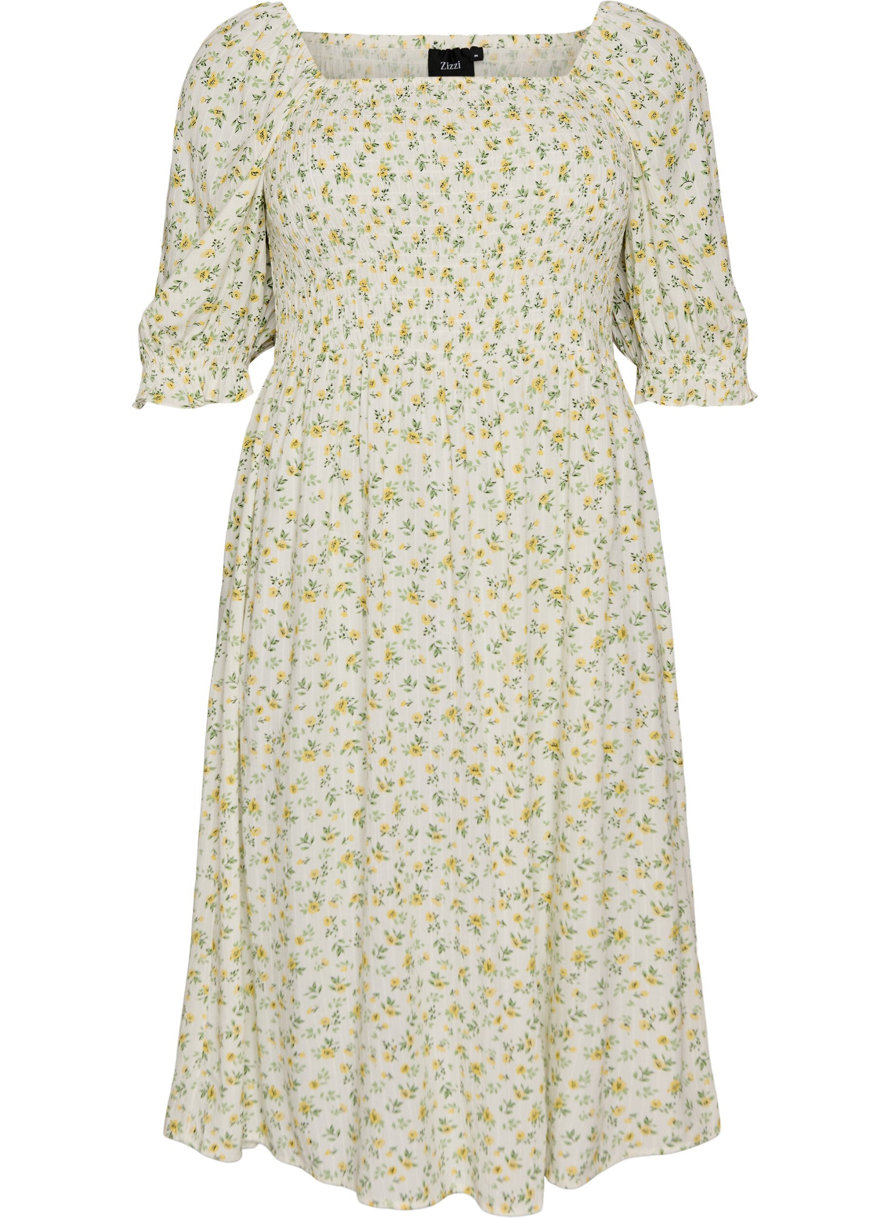 ZizzifashionFloral viscose summer dress, White, Packshot image number 0