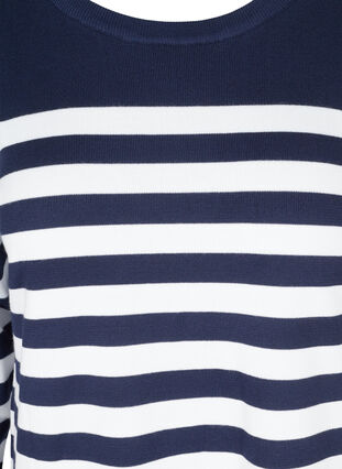 Striped knitted dress in a mix of viscose, Navy Blazer W/Birch, Packshot image number 2