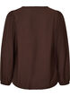 Viscose blouse with V-neck and balloon silhouette, Brown, Packshot image number 1