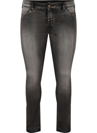 Slim fit Emily jeans with normal waist, Dark Grey Denim, Packshot image number 0